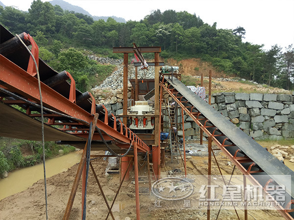 重慶大型、專業河卵石石料破碎生產線現場實拍